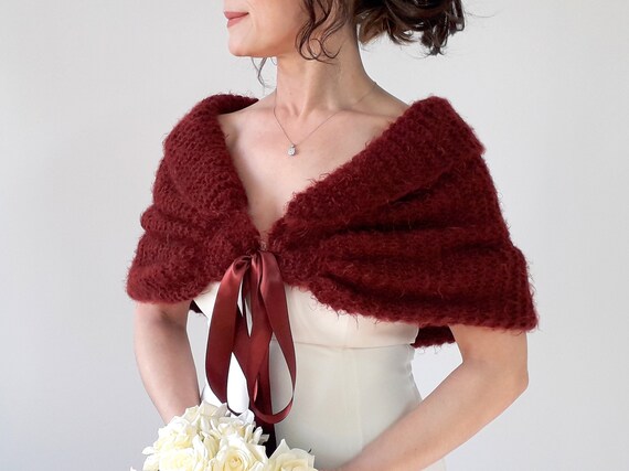 burgundy wedding wrap