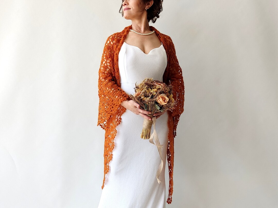 burnt orange shawl for wedding