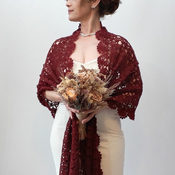 burgundy plaid shawl