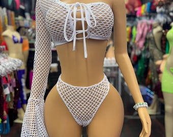 Exotic dance wear 2 piece lingerie set