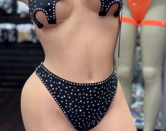 Exotic dance wear stripper outfits 2 piece