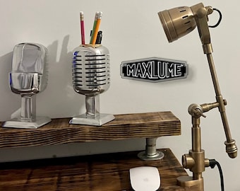 Solid Brass Table Clamp Lamp Vintage Style | Fabric Cable | Bedroom | Bedside Reading Light