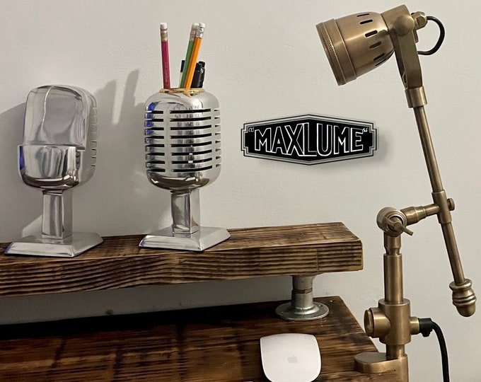Solid Brass Table Clamp Lamp Vintage Style | Fabric Cable | Bedroom | Bedside Reading Light