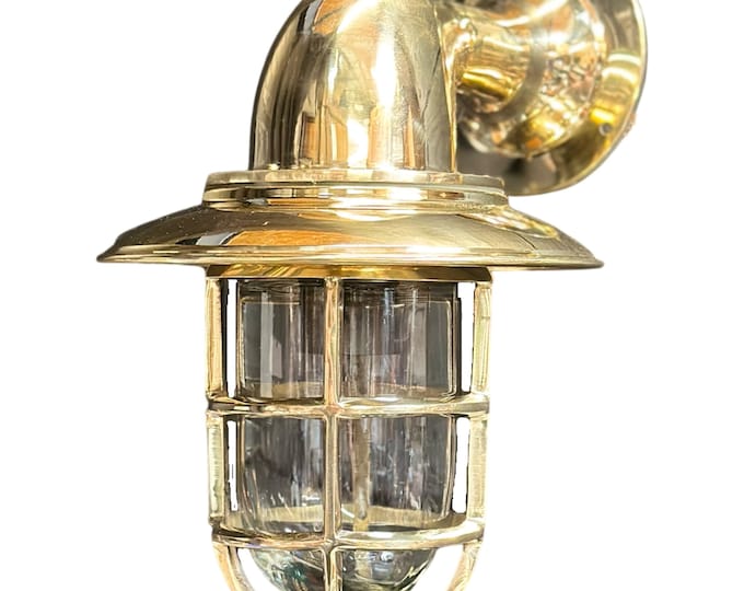 Wells ~ Bulkhead Outdoor & Bathroom Wall Light Solid Brass