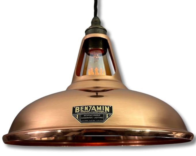 Cawston - Genuine Solid Copper Slotted Lampshade Pendant Ceiling Light - 11 Inch