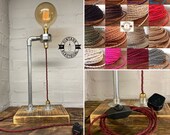 Gresham Table Lamp Light Uk Plug Urban Rustic Bedside Vintage Free Edison XL Globe Bulb