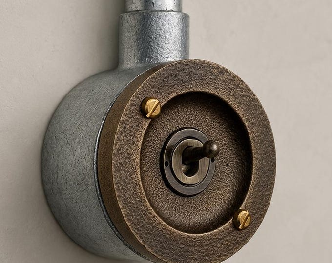 Single Gang 2 Way Antique Brass Conduit Light Toggle Switch