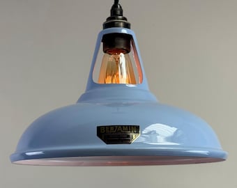 Cawston - Light Sky Blue Slotted Lampshade Pendant Set Light *Factory Second* - 11 Inch