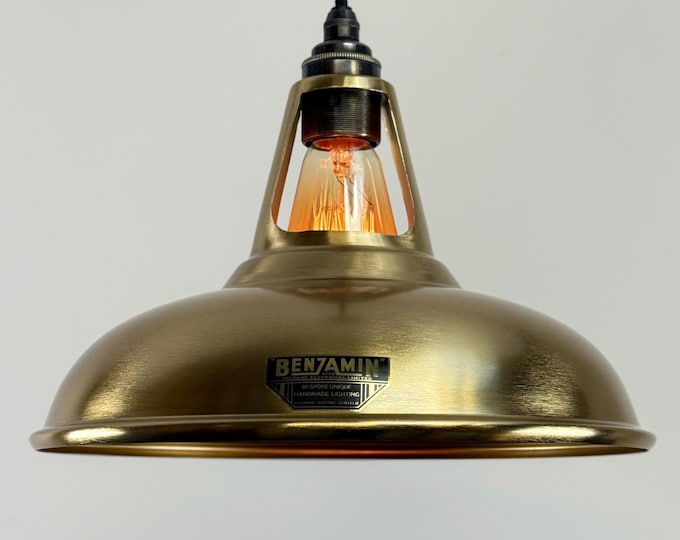 Cawston Antique Brass Coolicon Lampshade Pendant Light *Factory Second* - 11 Inch