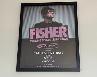 Fisher ~ Genuine Ibiza Framed Dj Artwork | Hi Ibiza | Luxury Black Frame