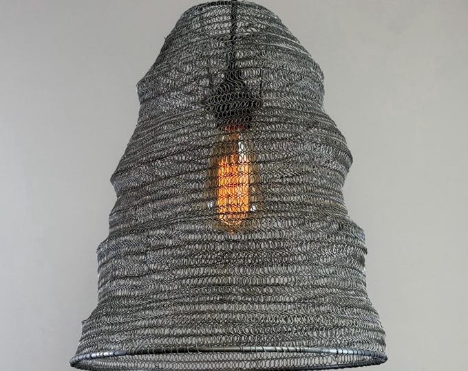 Walton ~ Beehive Large Silver Wire Mesh Lampshade Pendant Ceiling Light