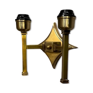Double Antique Brass Wall Sconce Industrial Vintage Light | Dining Room | Kitchen Table