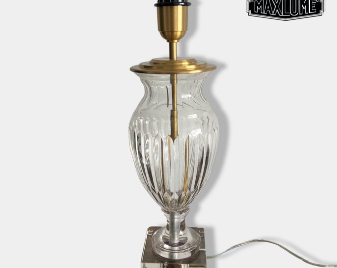 Maxlume ~ Solid Brass & Glass Table Lamp Vintage Style | Bedroom | Bedside Reading Light | Retro | Hallway