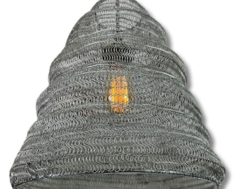Walton ~ Beehive Large Silver Wire Mesh Lampshade Pendant Ceiling Light