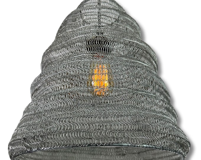 Walton ~ Beehive Large Silver Wire Mesh Lampshade Pendant Ceiling Light