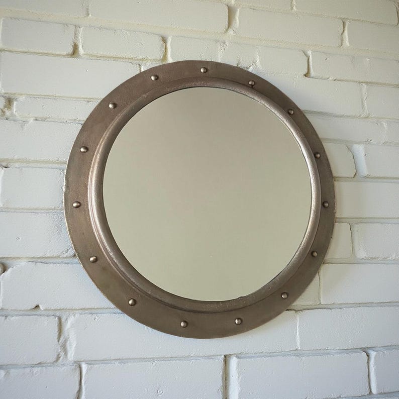 Oversized XL Porthole Mirror Solid Cast Nautical Industrial US Navy Deck Yacht Master by Maxlume  ~ 65cm main image 0