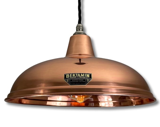 Sedgeford ~ Solid Copper Lampshade Pendant Set Ceiling Light ~ 12.5 Inch