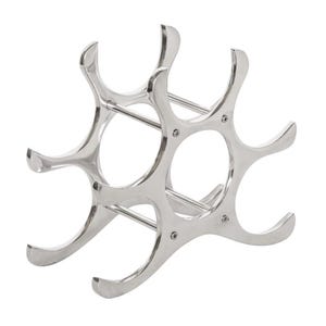 6 Bottle Wine Rack Holder Solid Cast | Wine | Champagne Storage Antique Brass | Polished Aluminium | Matt Black | Black Copper