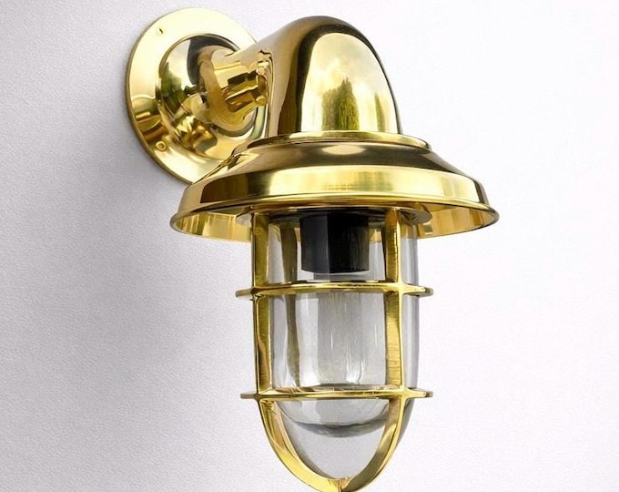 Wells - Solid Brass Bulkhead Outdoor & Bathroom Wall Light