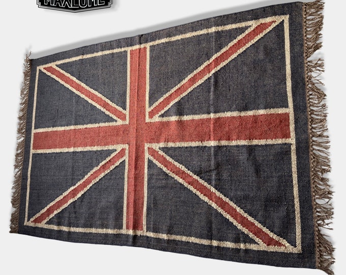 Hand knotted Reversible British Union Jack Rug Jubilee