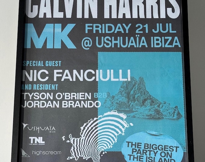 Calvin Harris Genuine Official Ibiza Dj Artwork - A2 Luxury Poster