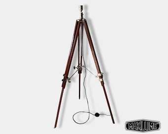 Hollywood Tripod Searchlight Floor Lamp | Vintage Industrial Statement Spotlight