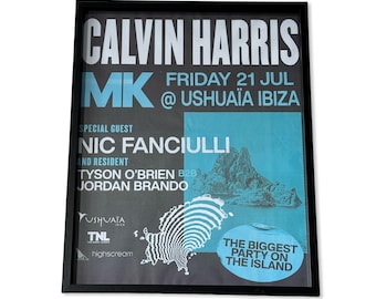 Ushuaia ~ Genuine Official Ibiza Framed Dj Artwork Travel Poster | Luxury Black Frame