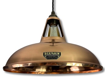 Cawston XL - Genuine Solid Copper Slotted Lampshade Pendant Set Light - 14 Inch