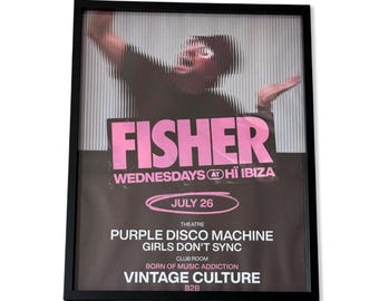 Fisher ~ Genuine Ibiza Framed Dj Artwork | Hi Ibiza | Luxury Black Frame