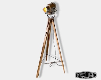 Maxlume ~ Searchlight Designer Tripod Light Luxury Theatre Spot Light Living Room Vintage