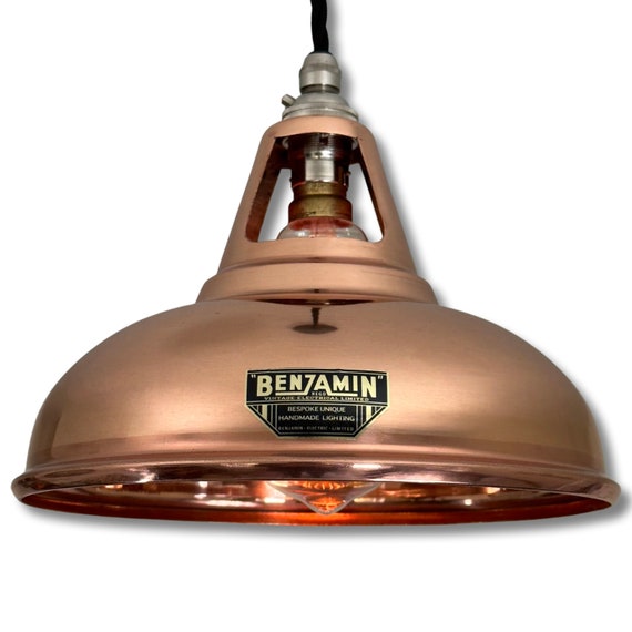 Cawston Small worn Solid Copper Lampshade Slotted Design Pendant