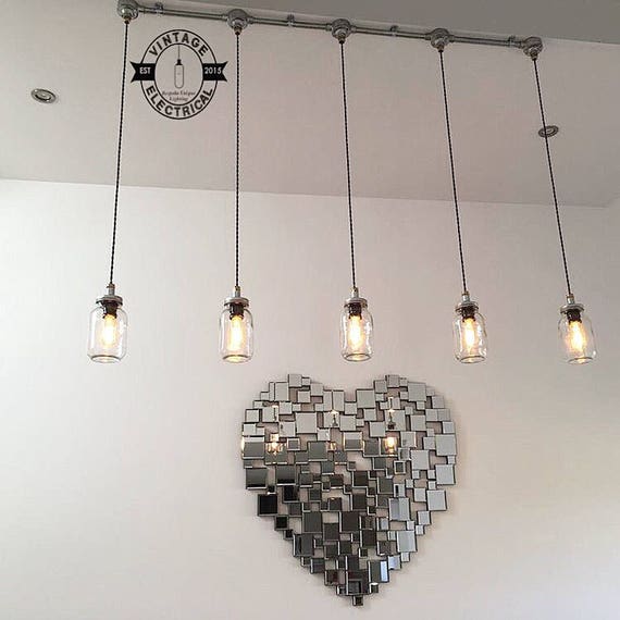 The Keswick 5 X Kilner Jar Hanging Mason Lights Ceiling Dining Room Office Kitchen Table Vintage Edison Filament Lamps Pendant Cafe Pub