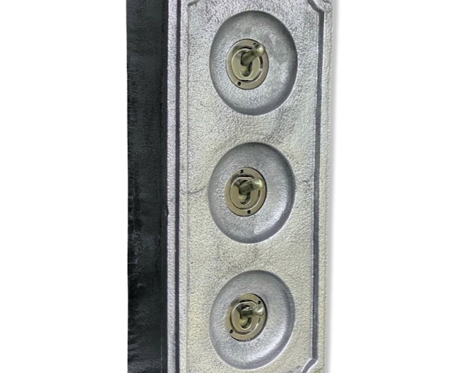3 Gang 2 Way Solid Cast Metal Surface Mounting Conduit Light Switch Industrial - BS EN Approved Vintage 1950’s Britmac Style