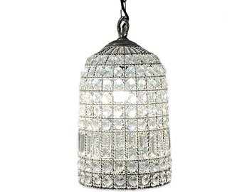 Bixley ~ French Glass Bird Cage Luxury Chandelier Light Dining Room Ceiling Pendant ~ 10 Inch