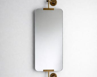 Antique Brass Swivel Portrait Wall Mounted Bathroom | Dressing Room Mirror