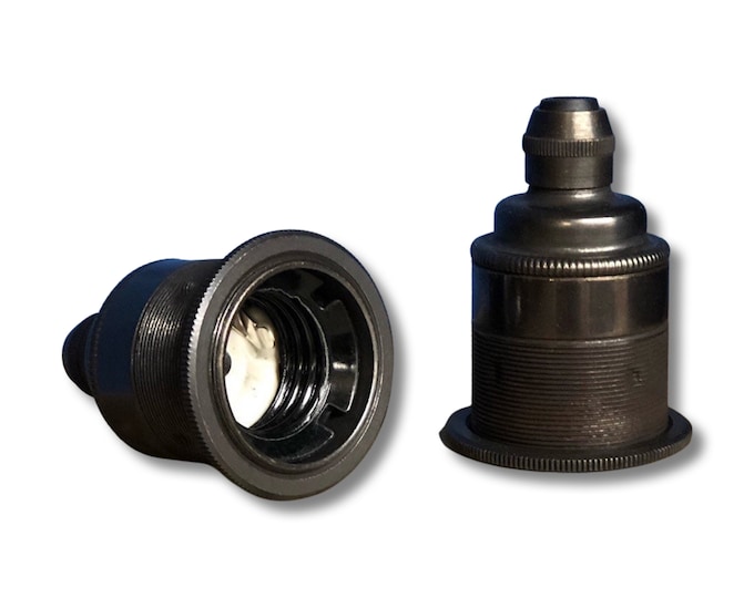 E27 Period Bronze Pewter Black Pendant Lampholder | Bayonet e27 Fitting With Cable Grip