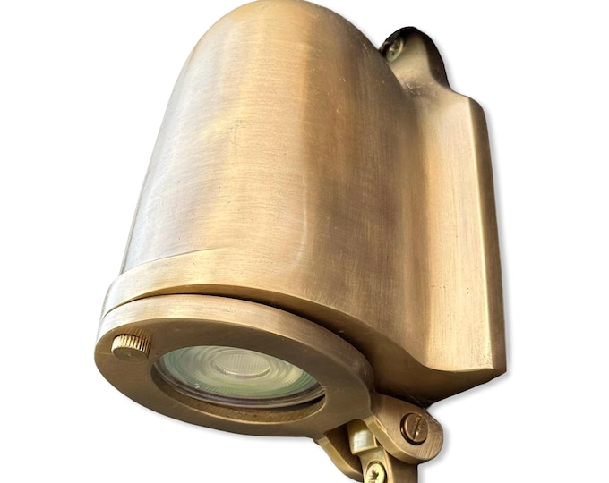 Holt ~ Outdoor & Bathroom Bronze Solid Antique Brass Mast Down Light LED