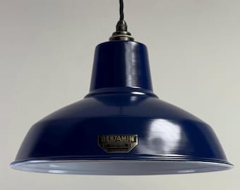 Filby - Royal Blue RLM Reflector Lampshade Pendant Set Light - 12.5 Inch