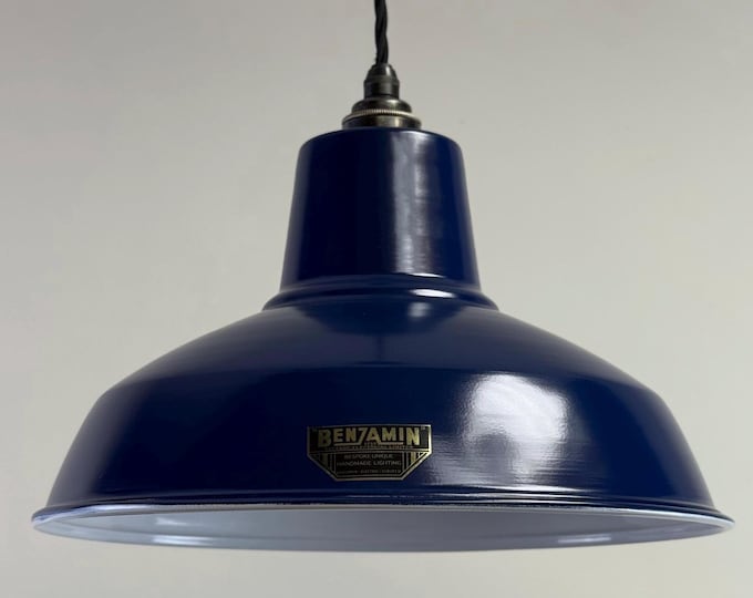 Filby - Royal Blue RLM Reflector Lampshade Pendant Set Light - 12.5 Inch
