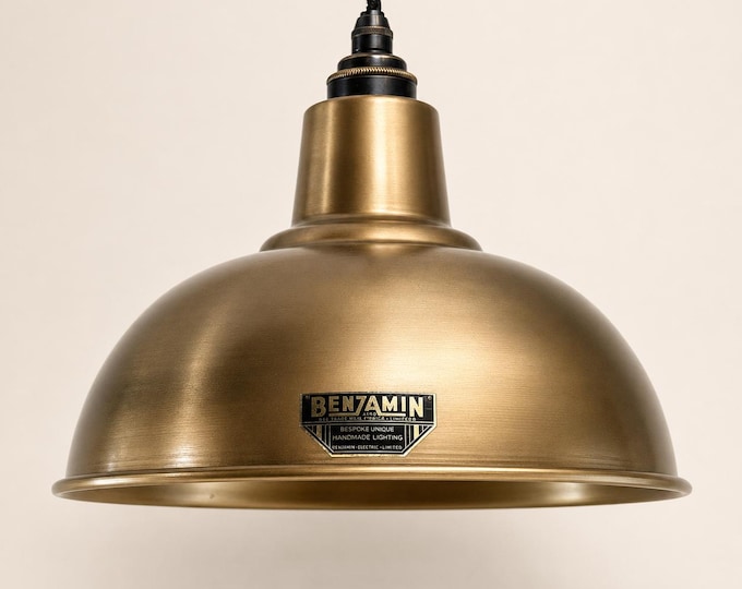Salthouse Antique Brass Dome Shade Pendant Light - 10 Inch