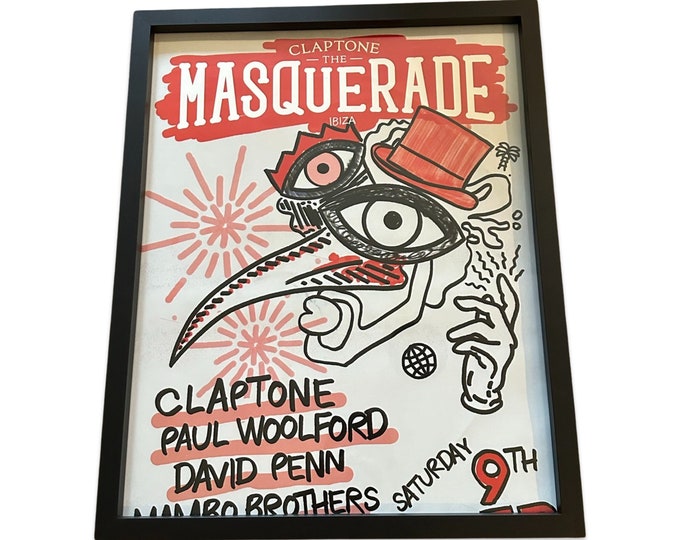 Masquerade ~ Genuine Official Pacha Ibiza Framed Dj Artwork Travel Poster | Luxury Black Frame