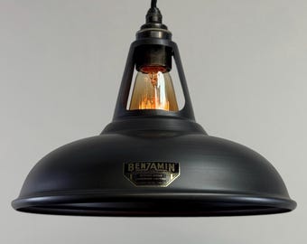 Cawston Pewter Grey Coolicon Lampshade Pendant Light - 11 Inch