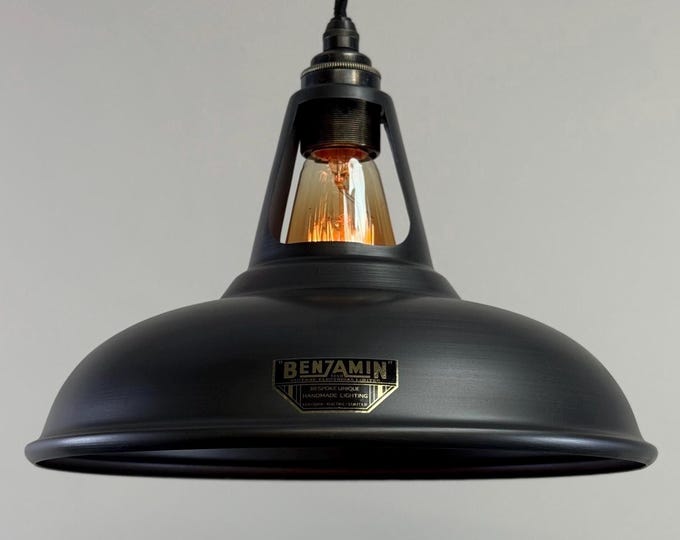 Cawston Pewter Grey Coolicon Lampshade Pendant Light - 11 Inch