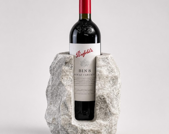 Solid Marble Wine Bottle Holder | Handcrafted Stone Wine Cooler