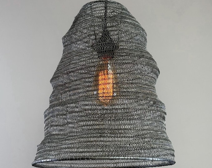 Walton Beehive Large Silver Wire Mesh Lampshade Pendant Ceiling Light