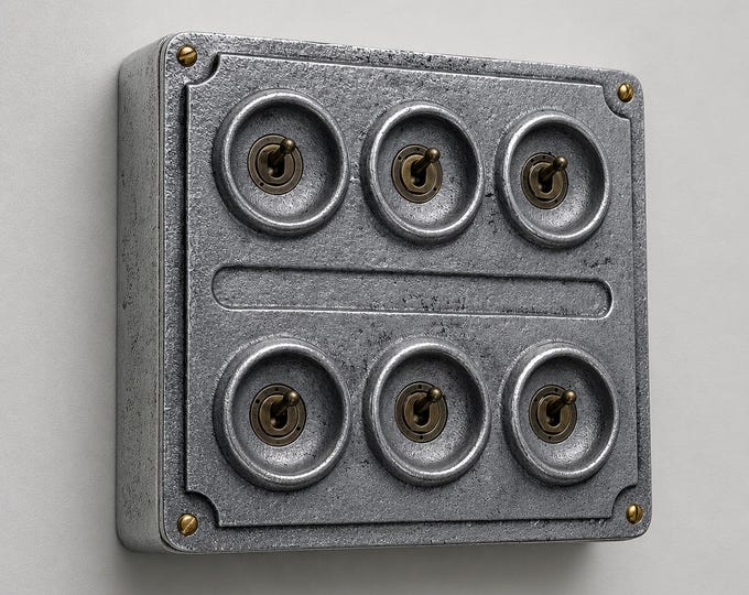 6 Gang 2 Way Solid Cast Metal Conduit Light Switch