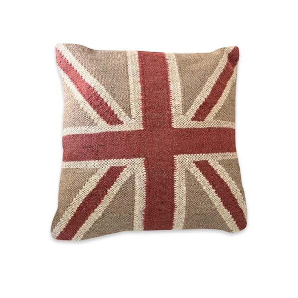 Maxlume ~ Hand Crafted Union Jack Flag Large 18” Cushion | Great Britain | Vintage Style | Man Cave Pillow