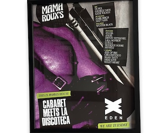 Mama’s House ~ Genuine Eden Ibiza Framed Dj Artwork | Hi Ibiza | A3 Luxury Black Frame