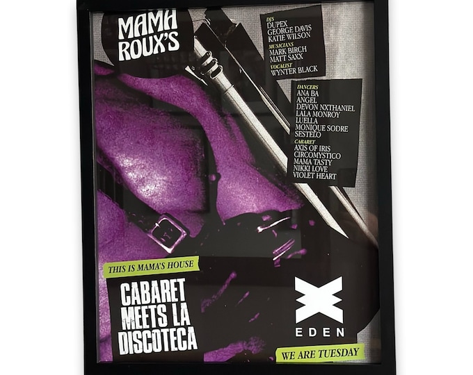 Mama’s House ~ Genuine Eden Ibiza Framed Dj Artwork | Hi Ibiza | A3 Luxury Black Frame