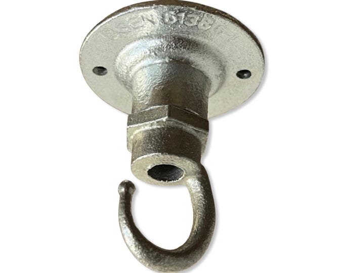 Holkham ~ Solid Industrial Hook | Ceiling Hanging Light | Galvanised Metal | Plant Hanger